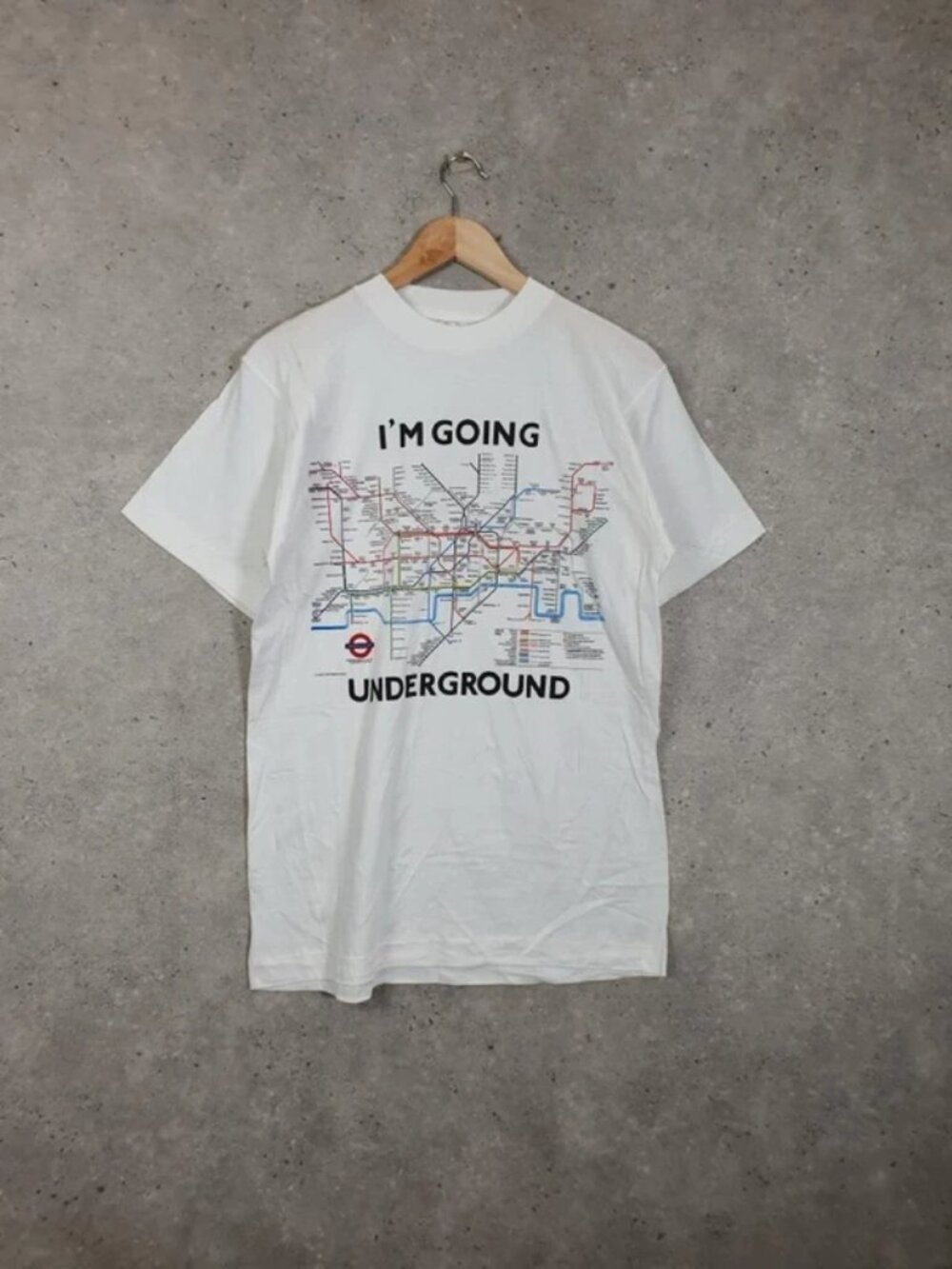 White London Underground Map Graphic Tee Size M